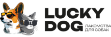Логотип интернет-магазина натуральных лакомств для собак LUCKY DOG